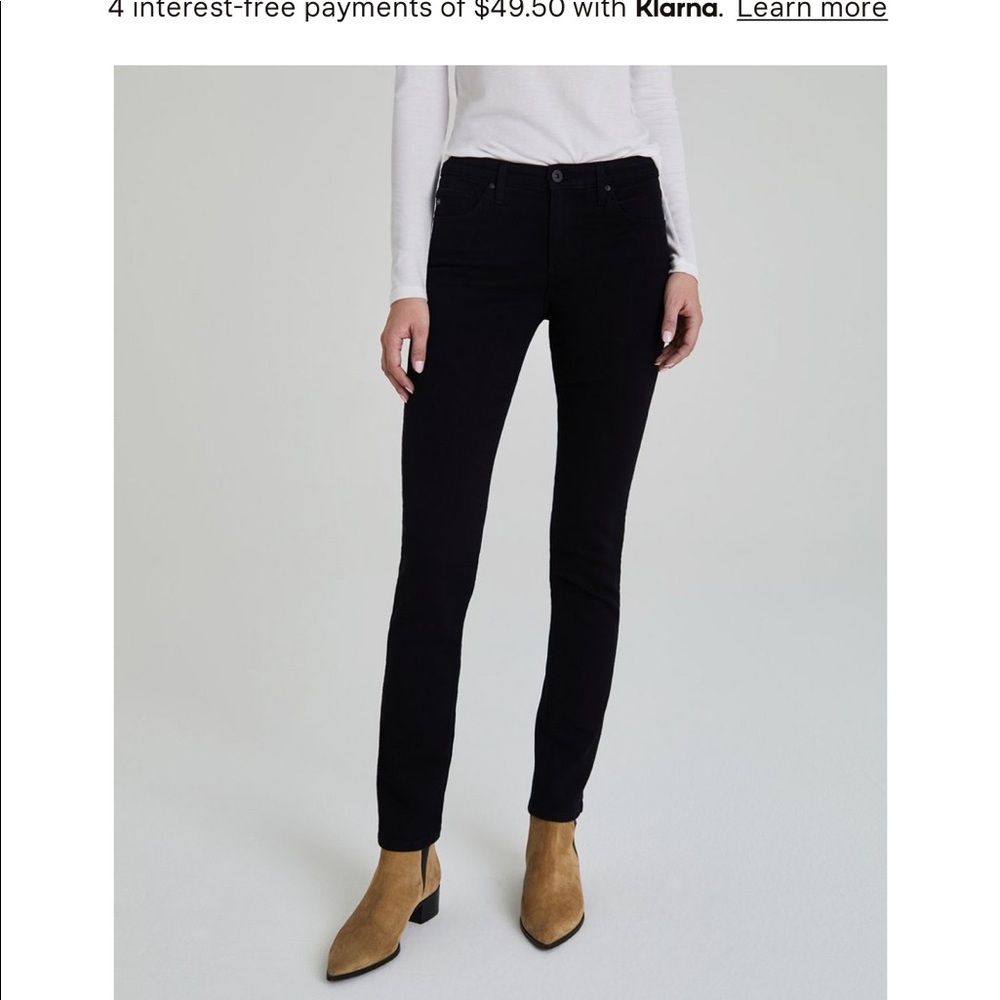 NWOT AG Black Harper Straight Leg Jeans